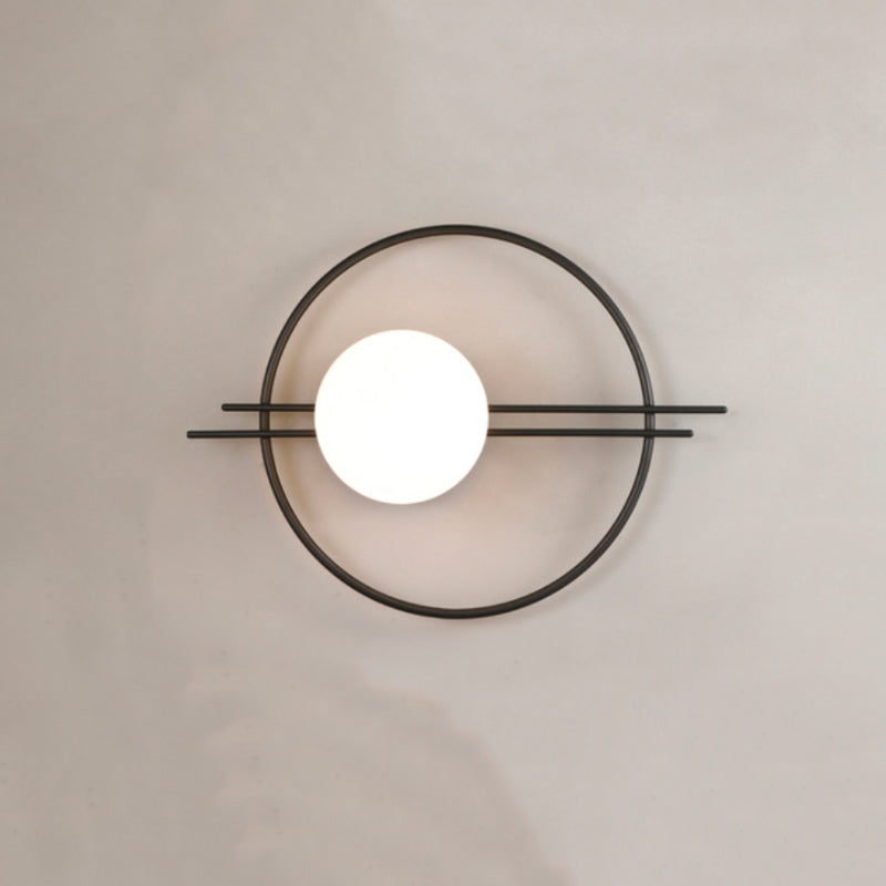 Applique murale design italien en métal et verre ronde élégante