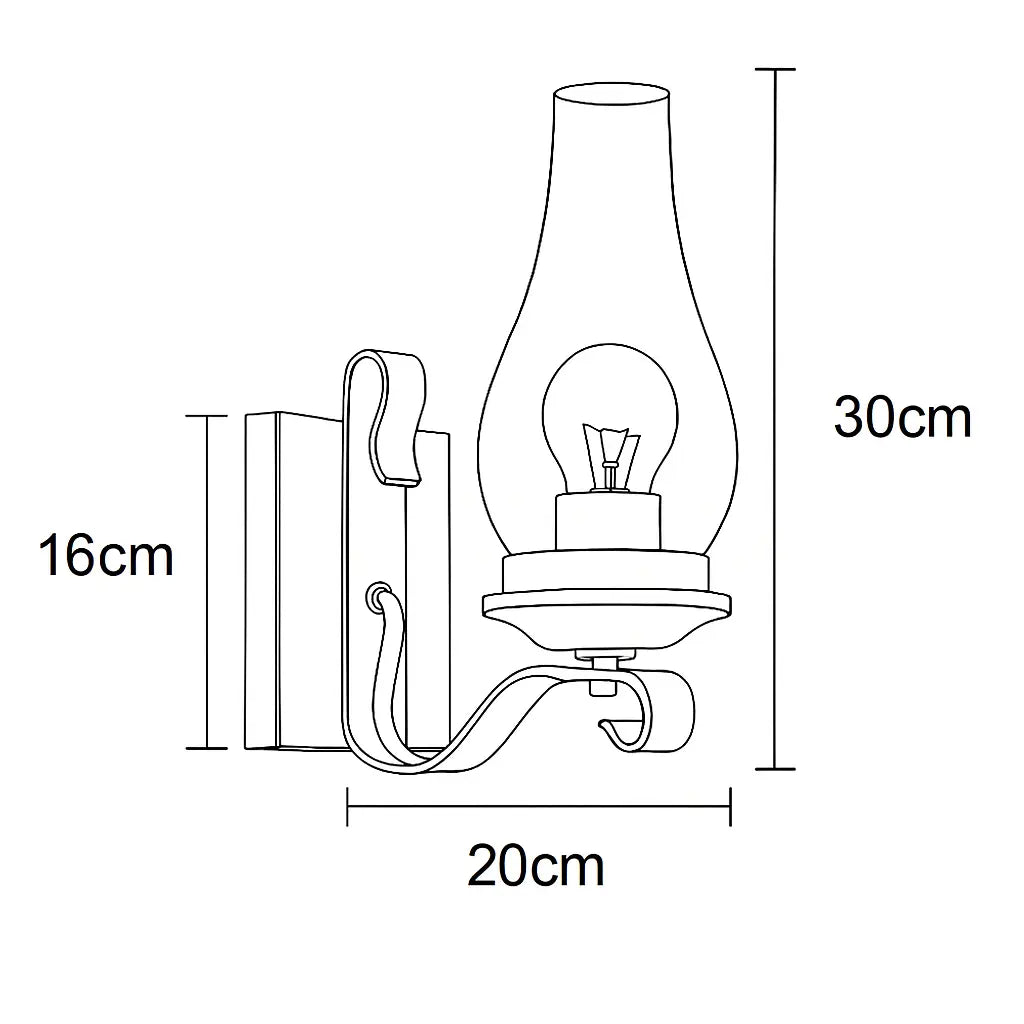 Applique murale en verre de forme géométrique rétro en métal