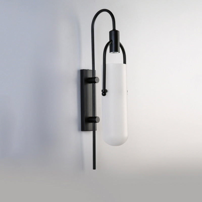 Applique murale en verre Estane LED moderne métal noir chic