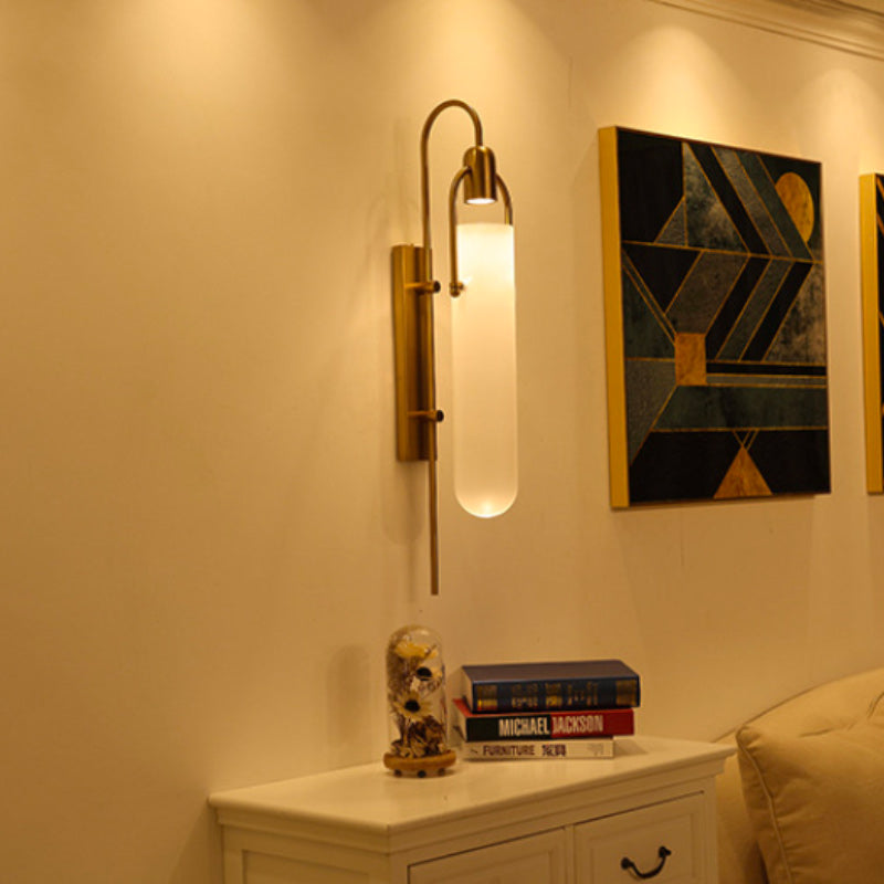 Applique murale en verre Estane LED moderne métal noir chic