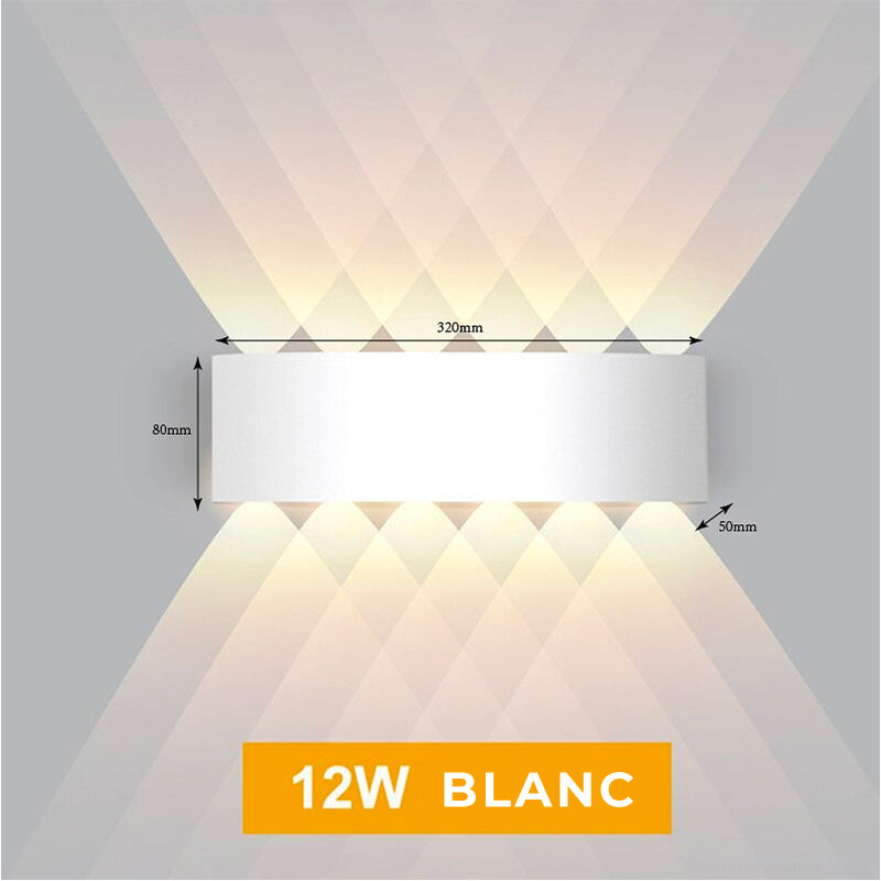 Applique murale cuisine design diamant LED en noir et blanc pour un éclairage élégant