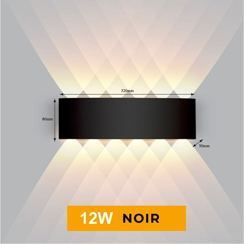 Applique murale cuisine design diamant LED en noir et blanc pour un éclairage élégant