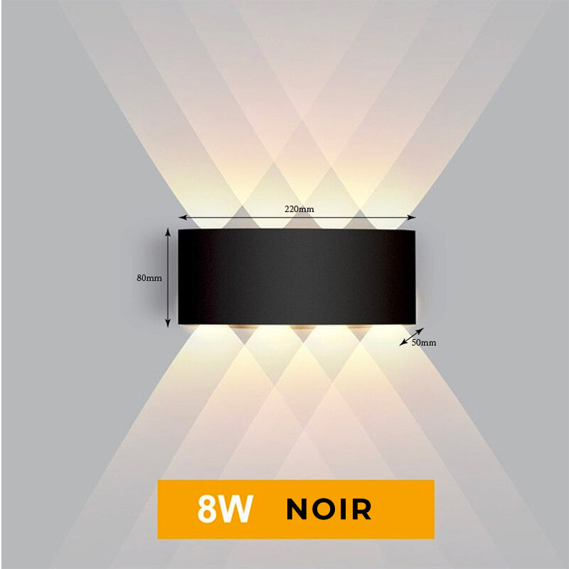 Applique murale cuisine design diamant LED en noir et blanc pour un éclairage élégant