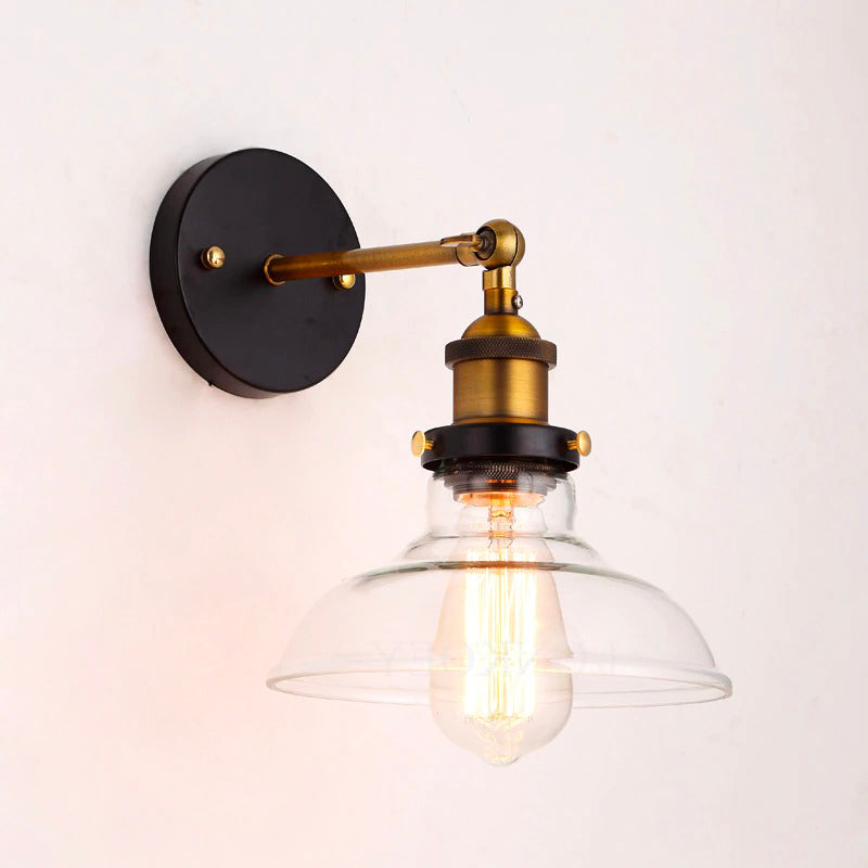 Applique murale en verre style vintage forme conique design élégant