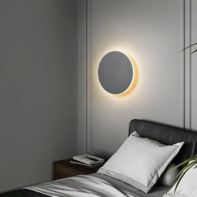 Applique murale ronde LED circulaire en métal minimaliste