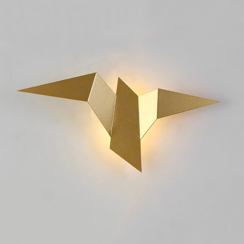 Applique murale escalier en forme d'oiseau élégante métal noir LED