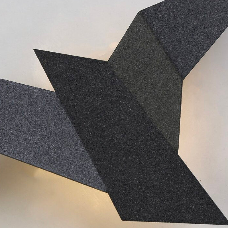 Applique murale escalier en forme d'oiseau élégante métal noir LED