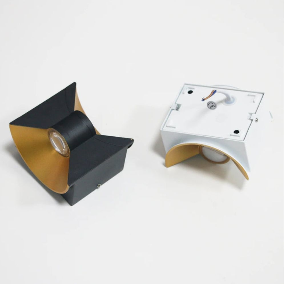 Applique murale industrielle extérieure en aluminium noir LED 18W