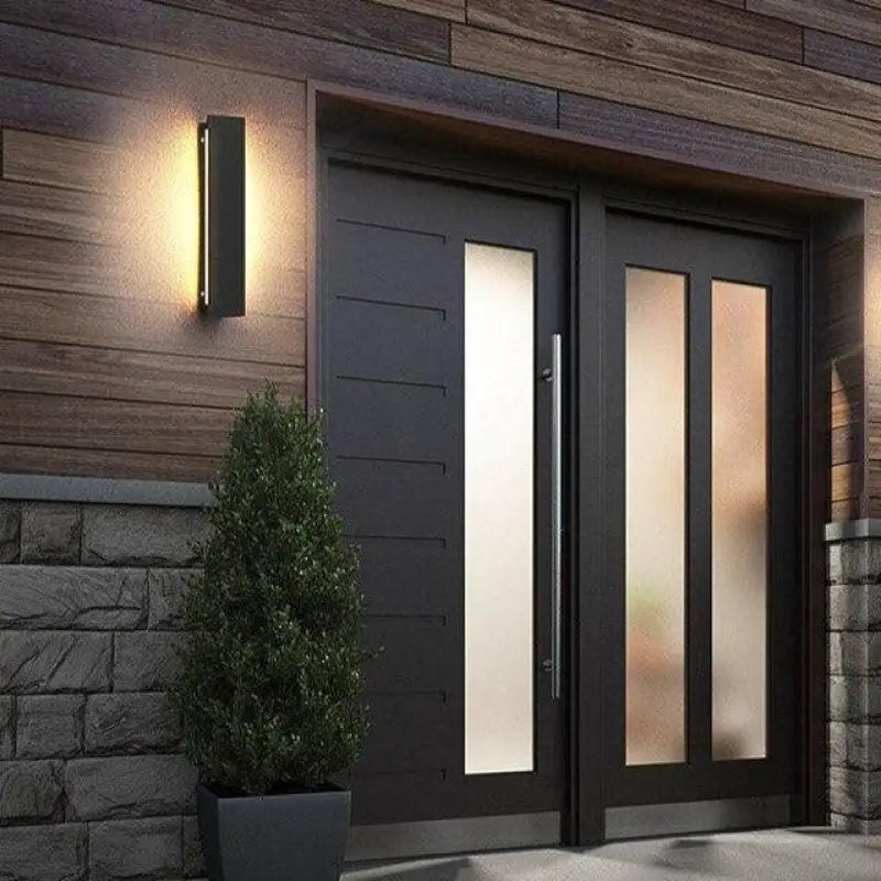 Luminaire Extérieur Allée Applique Murale Noire Élégante LED