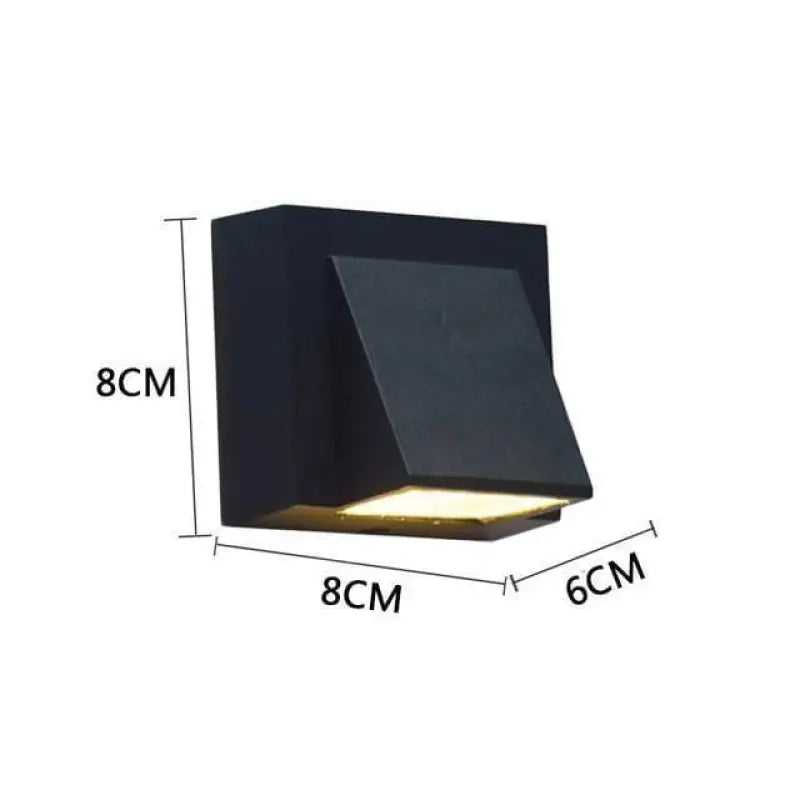 Luminaire Extérieur Applique Murale en Aluminium Noir Forme Carrée