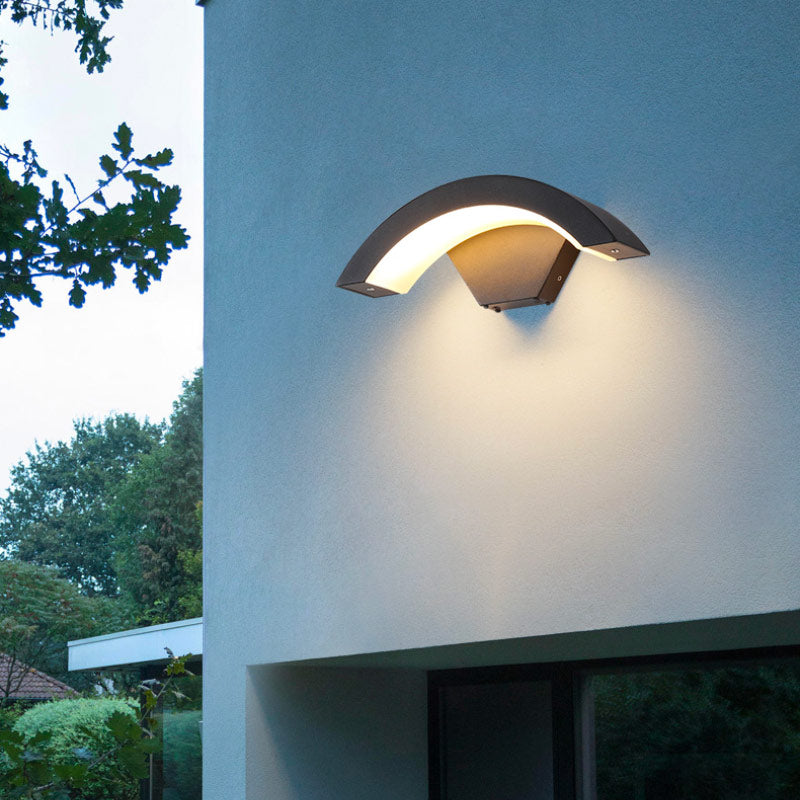 Applique Murale Extérieure LED Étanche IP65 en Forme d'Arc