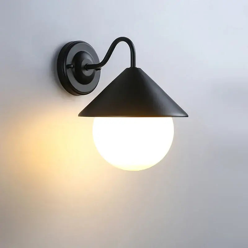 Applique murale extérieur pour terrasse design moderne noir verre blanc LED