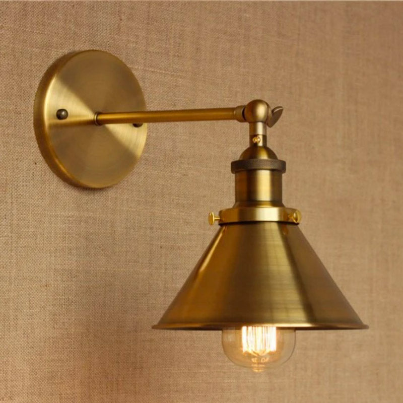 Applique Murale Industrielle Rétro Design Laiton Épuré Durabilité
