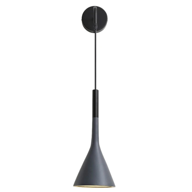 Applique murale design italien LED suspendue noire pour chambre