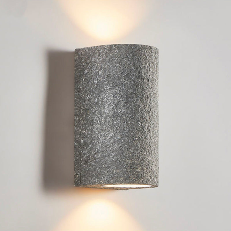 Applique murale design italien LED en pierre naturelle, forme cylindrique