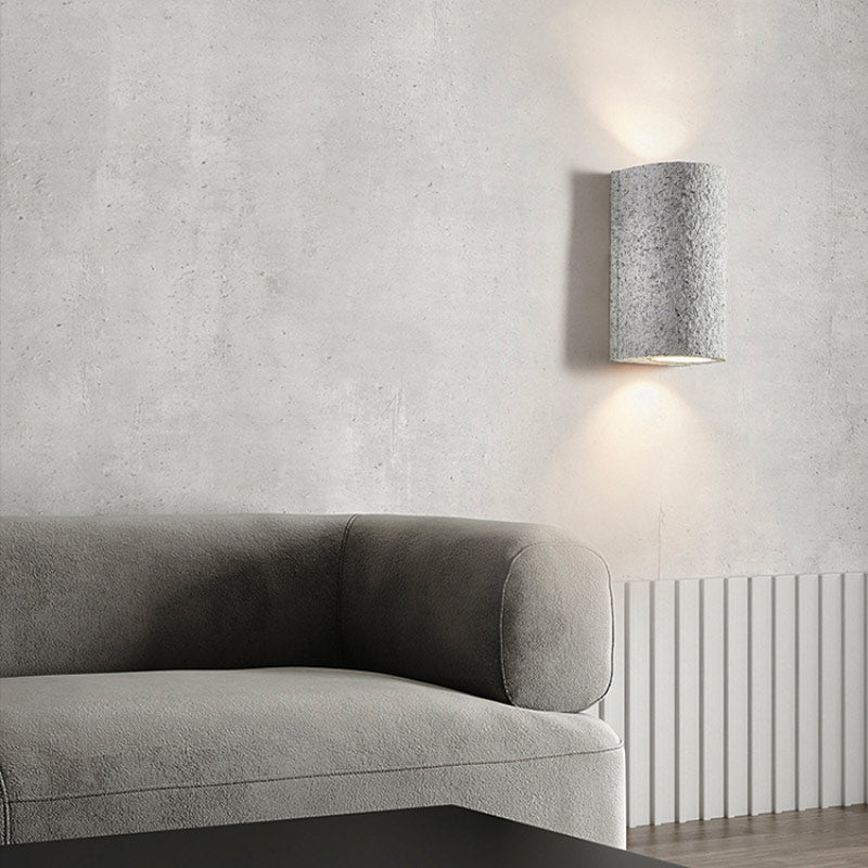 Applique murale design italien LED en pierre naturelle, forme cylindrique