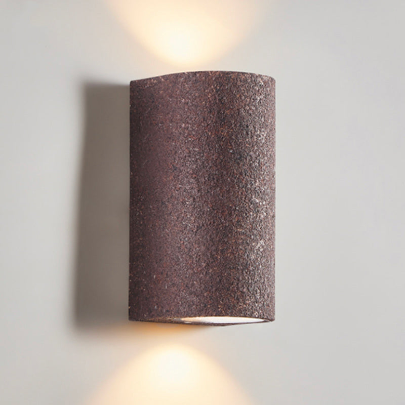Applique murale design italien LED en pierre naturelle, forme cylindrique