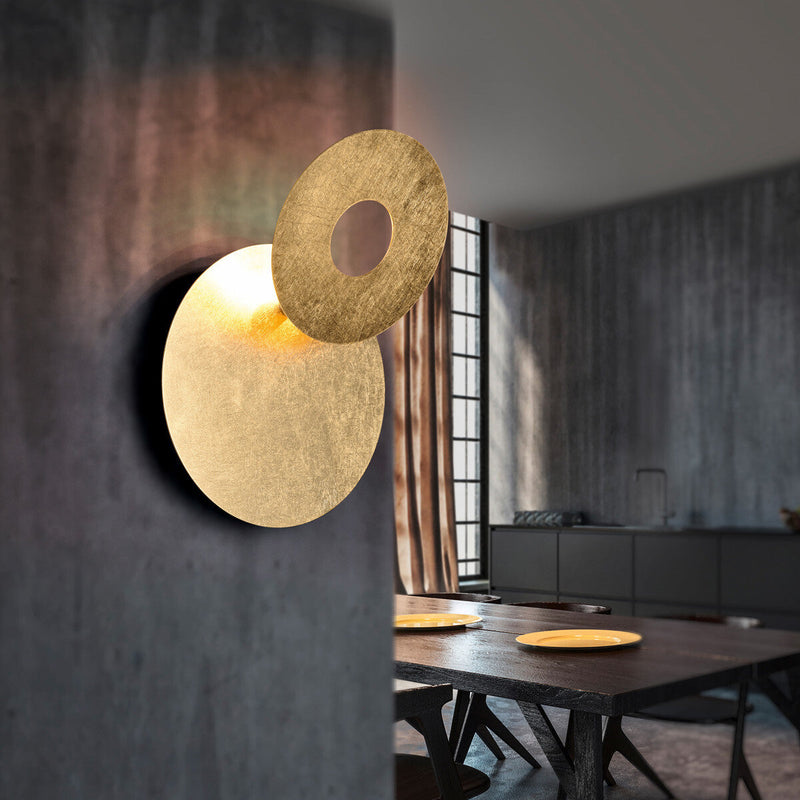 Außergewöhnliche Wandlampen Gold, indirektes Licht flach für Schlafzimmer & Flur